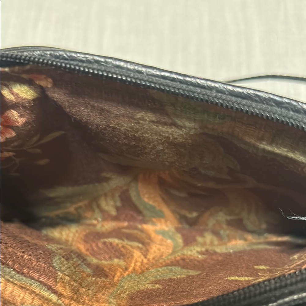 Brighton Croc Black Leather Crossbody Bag - Picture 7 of 10